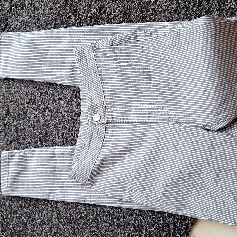 Nwot Free People Striped Blue w/ white Skinny pants Size 25 - Picture 3 of 9